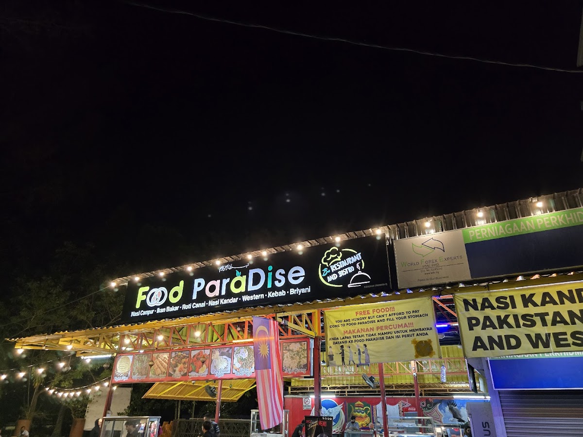 Interior seating at Food Paradise Restaurant and Bistro in Langkawi