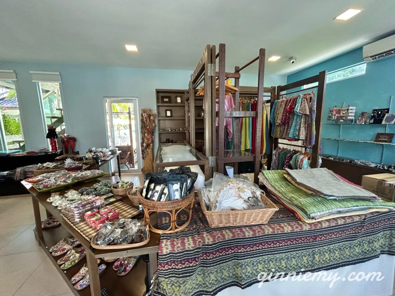 Colourful handicraft displays inside Gaya Minami Langkawi