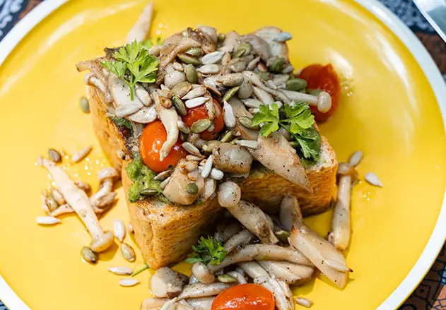 Plant-based plated dish at Pegaga Cafe Langkawi