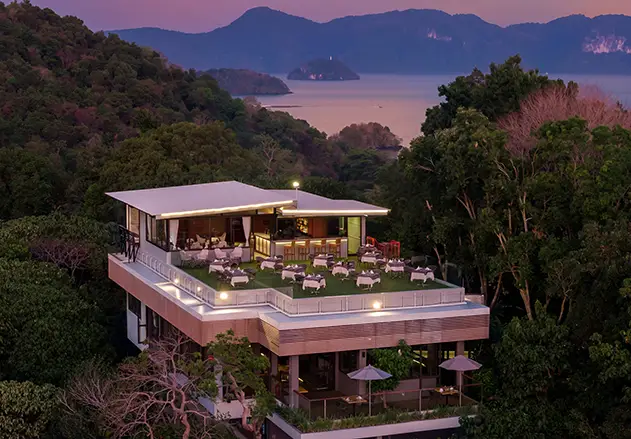 Rimba Restaurant dining room overlooking the Andaman canopy