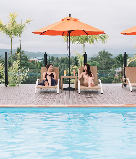 Rooftop pool area adjacent to Absolut hotel dining guests
